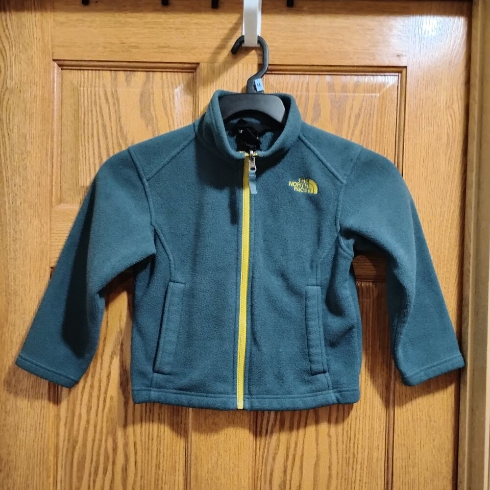 The Northface Unisex Size XXS (5) Sherpa Fleece Jacket Gray and Yellow